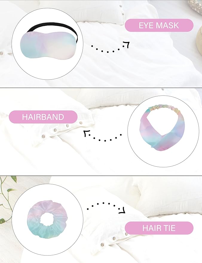 EPLAZA Silk Pajamas for Women Satin Pajamas Set 5 Pcs Long Sleeve Print Pattern Button Down Pjs Sleepwear Loungewear Set