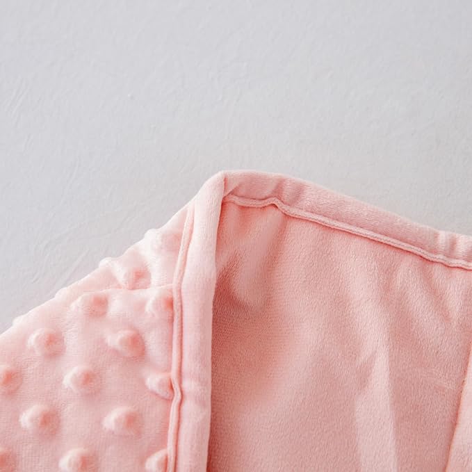 Weighted Blanket with Minky Duvet All Season,Reversible Soft Heavy Weighted Blanket for Adult Pink(5lb,36in*48in)