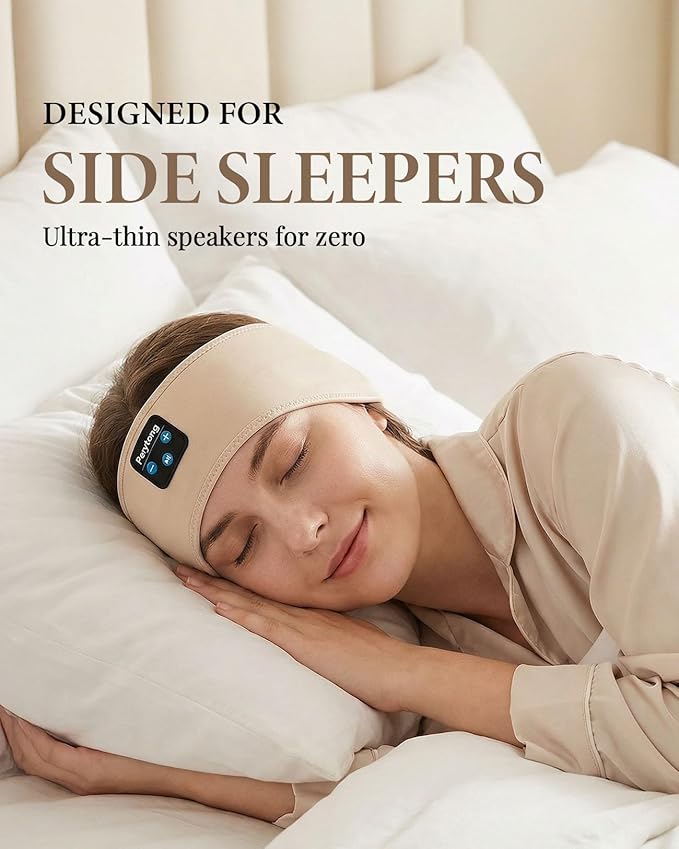 Sleep Headphones Bluetooth 5.4 Headband, Wireless Sleep Headphones with Ultra-Thin Stereo Speakers for Side Sleepers, Sports Headband Music Earphones Eye Mask for Nap Jogging Running Workout Air