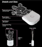 Cute Bunny Night Light (2 Pack), Plug-in, RGB LED Night Lamp with Auto Dusk-to-Dawn Sensor, 9 Colors for Kids Room, Nursery, Bathroom, Baby Shower & Birthday Gift Decor