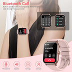 Smart Watch for Men Women, 1.85" HD Fitness Tracker with Bluetooth Calls, 5 ATM Waterproof, 130+ Sport Modes, 24/7 Heart Rate/Sleep Monitor, Pedometer, Calories, Smartwatch for Android iOS (Pink)