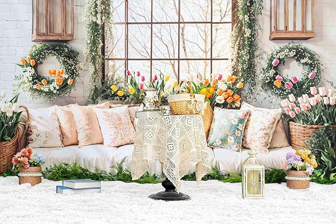 Kate Ultra-Soft Fluffy Faux Fur Rug Photography Mat for Product Photography, Flat Lay Background, Baby & Pet Photo Shoot Prop, Plush Shag Carpet for Bedroom, Living Room, Nursery - White,5x8ft
