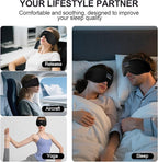 Sleep Headphones, Sleep Mask Bluetooth Wireless Music Eye Mask, Sleeping Mask for Side Sleepers Sleep Mask with 3D Bluetooth Headphones Ultra-Thin Stereo Speakers Perfect for Sleeping (Black)