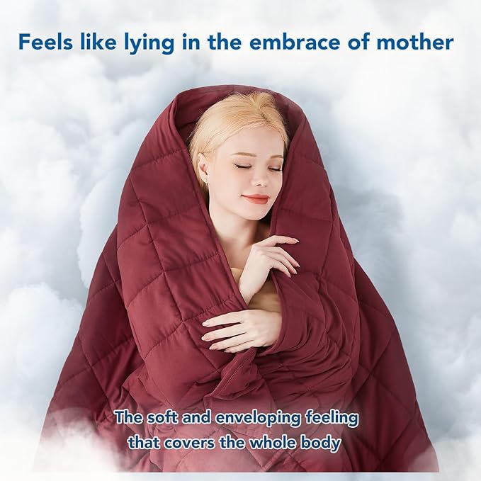 Topcee Weighted Blanket for Adults (20 lbs, 60" x 80") Queen Size Soft Cooling Heavy Blanket Sleeping, Apply to 190-210 lbs Body, Thick Breathable Blanket with Glass Bead, Easy Care