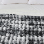 60x80 Inches Ultra-Soft Fuzzy Faux Fur Plush Twin Size Blanket - Thick, Warm Sherpa for Couch, Sofa, Bedroom, Camping - Decorative Blanket for Cozy Warmth, Bubble Light Grey Tie Dye