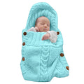 XMWEALTHY Newborn Baby Wrap Swaddle Blanket Knit Sleeping Bag Receiving Blankets Stroller Wrap for Baby Sky Blue 0-6 Month