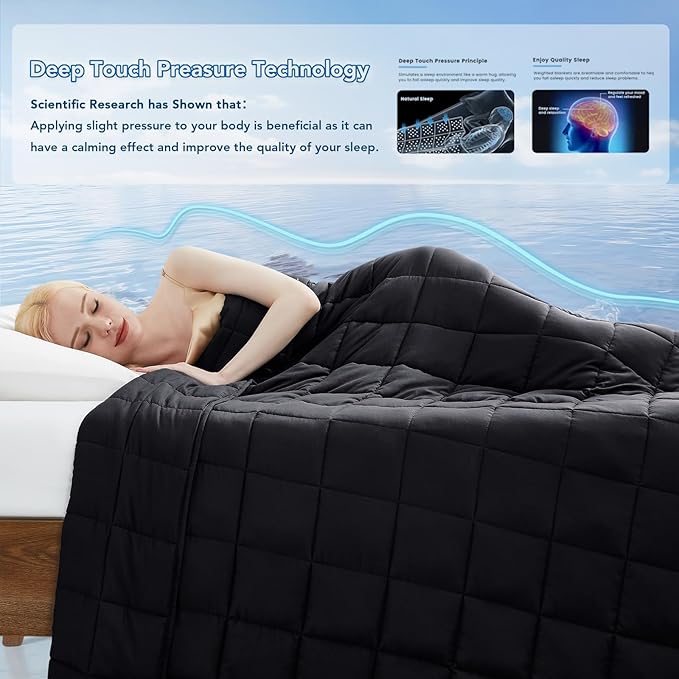 Topcee Weighted Blanket for Adults (20 lbs, 60" x 80") Queen Size Soft Cooling Heavy Blanket Sleeping, Apply to 190-210 lbs Body, Thick Breathable Blanket with Glass Bead, Easy Care