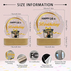 Customized Birthday Gifts Personalized Acrylic LED Night Light Lamp Crystal Ball Plaque Custom Photo Name Birthday Gifts for Mom Kids (Black and Gold)