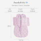DREAMLAND BABY Bamboo Viscose Swaddle Sleep Sack (0-6 Months). Ultra Soft Swaddle Blanket w/Built in Band. 95% Viscose, 5% Spandex (Mauve)