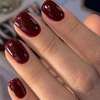 Modelones Press on Nails, Dark Red Short Square Fake Nails, Summer Reusable Nail Kit with Nail Glue Adhesive Tabs Mini Nail File, Nails Press Ons 32Pcs16 Sizes, Women Girl Gift