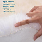 Real Fur Sheepskin Rug with Little Patches, Genuine Fuzzy Wool Sheep Skin Throw Pad for Bedroom Floor Living Room Sofa Luxury Fur Carpet (Black, 2FT×6FT Patchwork)