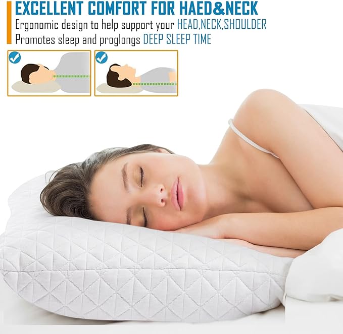 KEYOOHOME Shredded Memory Foam Pillows for Sleeping,Bed Pillows Standard Size Set of 2 Pack Cooling Adjustable,Good for Side and Back Sleeper with Washable Removable Cover
