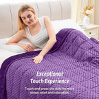 Wemore Minky Dot Weighted Blanket for Adults King Size 20 lbs, Soft Cozy Heavy Blanket for Bed and Couch, Breathable Blanket for All-Season with Glass Beads, Purple 80 x 87 inches
