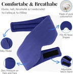 Cotton Sleep Eye Mask for Men, 100% Blocking Light Eye Mask Sleeping for Side Sleeper, Soft Zero Pressure Cooling Blackout Eye Covers for Sleeping, Sleep Mask fits All Heads Adjustable（Blue）