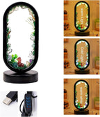 Runyangshi Natural Crystal Night Light LED Bedroom Living Room Night Lamp Oval Quartz Lamp USB Power Bionic Botanical Forest Style Tri-Color Adjustable Ambient Lighting Home Decoration Christmas Gift
