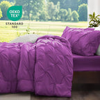 BEDELITE Purple Twin Comforter Set - 2 Peices Boho Pintuck Bedding Comforter Sets, Lightweight Soft & Warm Twin Bedding Sets with 1 Pillowcase for All Season