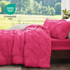 BEDELITE Hot Pink King Size Comforter Set - 3 Pieces Boho Pintuck Bedding Comforter Sets, Lightweight Soft & Warm King Bedding Set with 2 Pillowcases for All Season