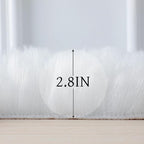 linmopm Faux Fur Rug Sheepskin Shag Fluffy Fuzzy White 3x4 ft Rugs for Bedroom Bedside Bed Floor Living Room Plush Rectangle High-Density Cushion Carpet Super Sofa Cover