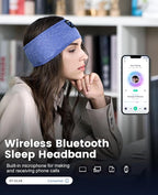 Perytong Sleep Headband Headphones, Sleeping Bluetooth 5.4 Headphones for Side Sleepers, Over-Ear Earphones with Ultra-Thin Stereo Speakers, Soft Sleep Mask Sports Headband for Men Women, Gadgets