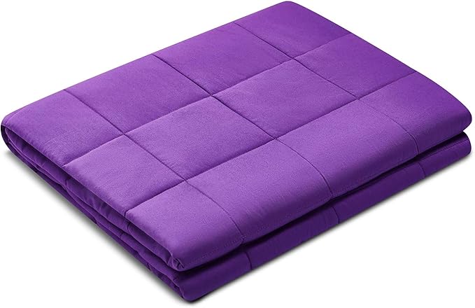 TONGDADA Kids Weighted Blanket | 40''x60'',10lbs | for Child Between 80-125 lbs | Premium Cotton Material with Glass Beads | Violet