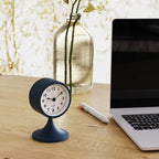 AYRELY® 3" Cute Analog Alarm Clock,Small Retro Table Clock Battery Operated,Slient Metal Desk Clock with Light for Living Room Decor,Bedroom,Bedside,Shelf (Navy Blue)