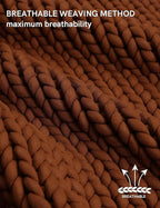 YnM Chunky Throw Blanket, Medium-Weight, Hand Knitted, Skin Friendly, Ventilated and Breathable, Machine Washable, Home Décor Piece for Couch, Sofa and Bed (Brown, 40x50 Inch)
