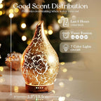 Porseme Essential Oil Diffuser Glass Aromatherapy Ultrasonic Humidifier, Air Refresh Auto Shut-Off, Timer Setting, BPA Free for Home Hotel Yoga Leisure SPA Gift 150ml Last 6H