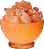 Himalayan Glow Natural Pink Salt Lamp Bowl with Crystal Chunks | Hand-Carved Himalayan Salt Lamp for Air Purification & Calming Ambiance | Home & Office Décor