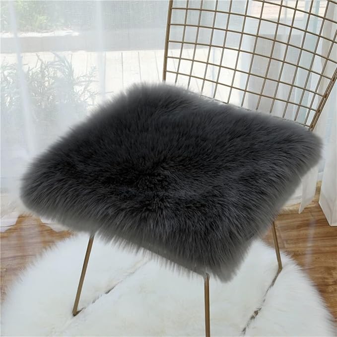 Liyee12 inch Grey Square Faux Fur Rug, Small Product Photography Background, Perfect for Jewelry, Mini Bags, Nail Art, Small Vases and Other Desktop Photography (1pcs Grey)
