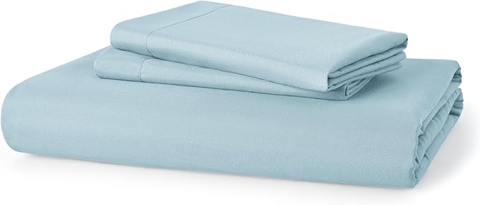 Bedsure Duvet Cover Full Size - Soft Double Brushed Bedding Set for Kids & Adults, Zipper Closure, 3 Pieces, Includes 1 Duvet Cover (80"x90") & 2 Pillow Shams, NO Comforter, Light Blue