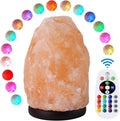 pursalt Himalayan Salt Lamp 7 Inches (5-6 Lbs) with Upgraded Remote Control, Adjustable 16 Color Changing Salt Lamp Night Light, Natural Crystal Pink Large USB Salt Rock Lamp for Home Decor