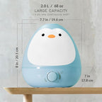 Earnest Living Baby 3-in-1 Cool Mist Humidifier with Essential Oil Diffuser + Nightlight, BPA Free Phenol Free Humidifier for Kids Bedroom, Nursery + Large Rooms, Whisper-Quiet, Auto Shut Off