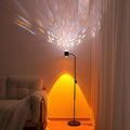 Sunset projection floor lamp, dual head sunset lamp with water ripple vertical Floor light, replaceable filter 360 ° rotating LED Atmosphere lights 3 color color changing living room sunset floor lamp