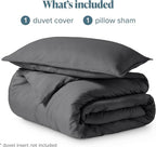 Bare Home Bedding Duvet Cover Extra Long Size - Premium 1800 Super Soft Collection - Lightweight, Cooling Duvet Cover - Soft Breathable Bedding (Twin/Twin XL, Grey)