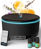 Diffusers for Essential Oils Large Room with Remote, 500ml Aromatherapy Diffuser, 7 Colors Changed Black