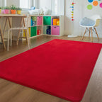 Andecor Soft Area Rug, 4x6 Red Washable Rugs for Living Room Bedroom, Indoor Fluffy Carpets for Dorm Boys Girls Kids Room Nursery Home Decorations