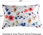 Satin Pillowcase for Hair and Skin, Super Soft and Cooling Similar to Silk Pillow Cases 2 Pack with Envelope Closure Standard Size Satin Pillow Covers, Gifts for Women(20"x26", Floral)