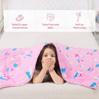 Kivik 5lbs Weighted Blanket, Breathable Small Heavy Throw Blankets, Sleeping & Calming for Bed Couch Home School, Machine Washable, Cooling Soft Microfiber, 36x48 Inches, Pink Unicorn