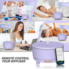 Diffusers for Essential Oils Large Room Humidifier, 500ml Aromatherapy Diffuser Cool Mist Humidifier with Remote Control,7 Colors Lights & 3 Mist Mode Waterless Auto Off for Women Office Light Purple