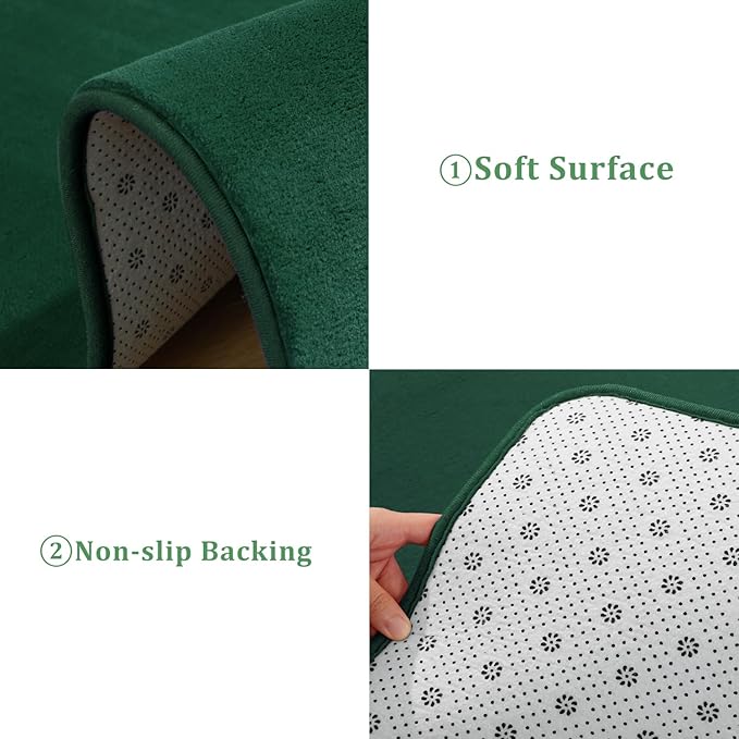 Przemy Washable Area Rug for Bedroom Living Room, 4x6 Feet Green Memory Foam Rugs, Super Soft Modern Indoor Carpet for Kids Room Boys Girls Dorm Bedside Nursery Decor