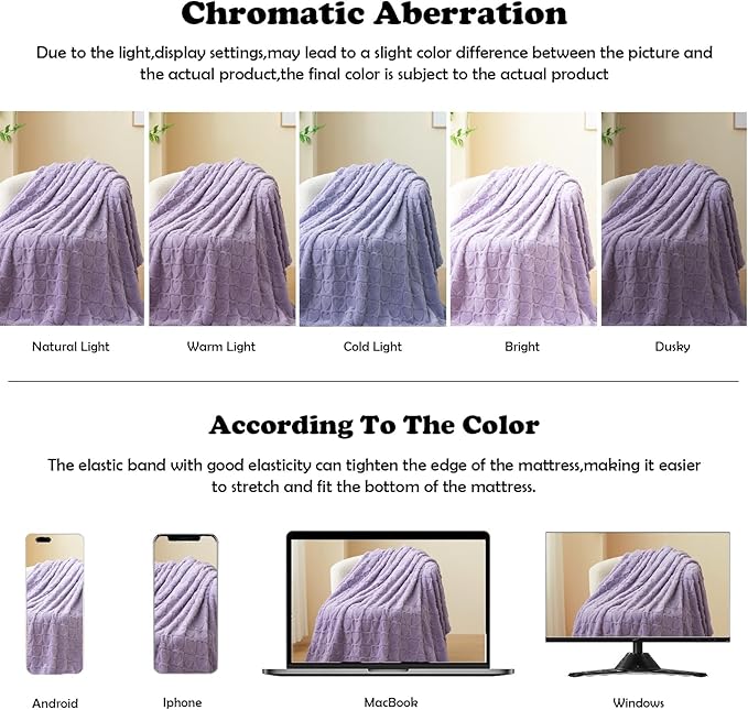 NEWCOSPLAY Super Soft Twin Blanket Lavender Love Premium Silky Flannel Fleece 3D Heart Checkered Lightweight Bed Blanket All Season Use (Lavender Love, Twin(60"x80"))