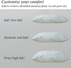 HOXXME King Size Memory Foam Pillows Set of 2, Bed Pillow for Sleeping, Firm Pillow Gel for Neck Support, Hotel Quality Bed Rest Pillow with Cooling Zippered Breathable Cover King 2 Pack