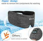 ALASKA BEAR Headphone Cotton Headband Bluetooth 5.2 HD Stereo Noise Reduction Eye Contour Built-in Cotton Sleep Mask with Thin Speakers Wireless Audio Sound Sports Headgear(Cool Gray)