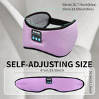 Bluetooth Headphones Headband Eye Mask Wireless Bluetooth Sleep Mask for Side Sleepers Velcro Adjustable Bluetooth 5.3 Speaker Microphones Airplane Travel Light Blocking Music Eye Cover, Purple