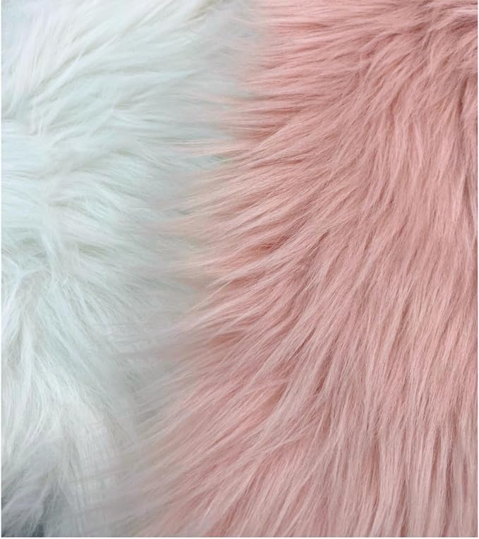 12 Inch Pink Square Faux Fur Rug, Small Product Photography Background, Perfect for Jewelry, Mini Bags, Nail Art, Small Vases and Other Desktop Photography (1pcs)