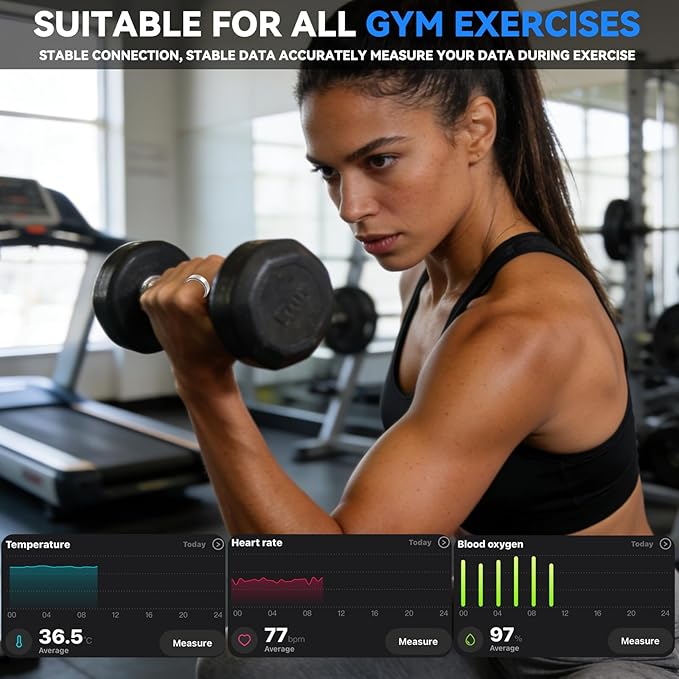 Smart Ring for Women Men,Sleep Tracking Wearable,Fitness Tracker Ring with Step/Heart Rate/Blood Oxygen/Distance/Calorie,Clock Vibration,No Subscription Fee,5ATM Waterproof, iOS&Android(Silver 9)