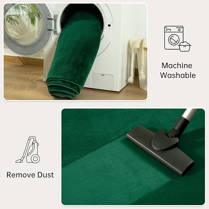 Andecor Shag Runner Rug for Bedroom Living Room, 2x6 Green Washable Fluffy Hallway Runner Area Rugs for Kitchen Boys Girls Kids Room Home Decorations Carpet