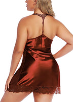 Avidlove Women Lingerie Plus Size Satin Lace Chemise Nightgown Sexy Full Slips Sleepwear L-4XL