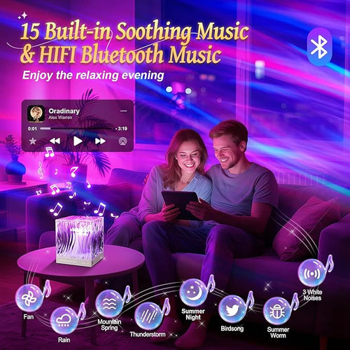 Aurora Light Projector for Bedroom,White Noise Sound Machine for Sleeping Adults+18 Colors+Bluetooth Music+Remote Control Northern Lights Projector Ambient Lighting,Cool Things for Teen Girl Gift