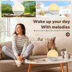 Stillstorm Hatch Alarm Clock, Fabric Dimmable Night Light for Heavy Sleepers, Sunrise Wake Up Light, White Noise Machine for Baby, Dual Alarm Function 30 Sleep Sounds, with 17 Light Effects